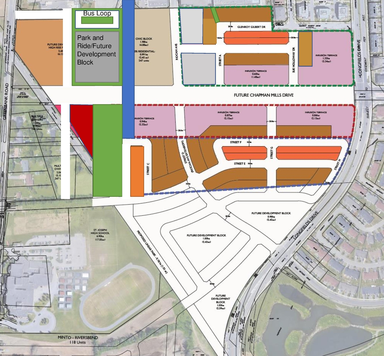 Construction site plan for project from page 38 of the file '2024-04-11 - Design Brief - D07-12-22-0104'