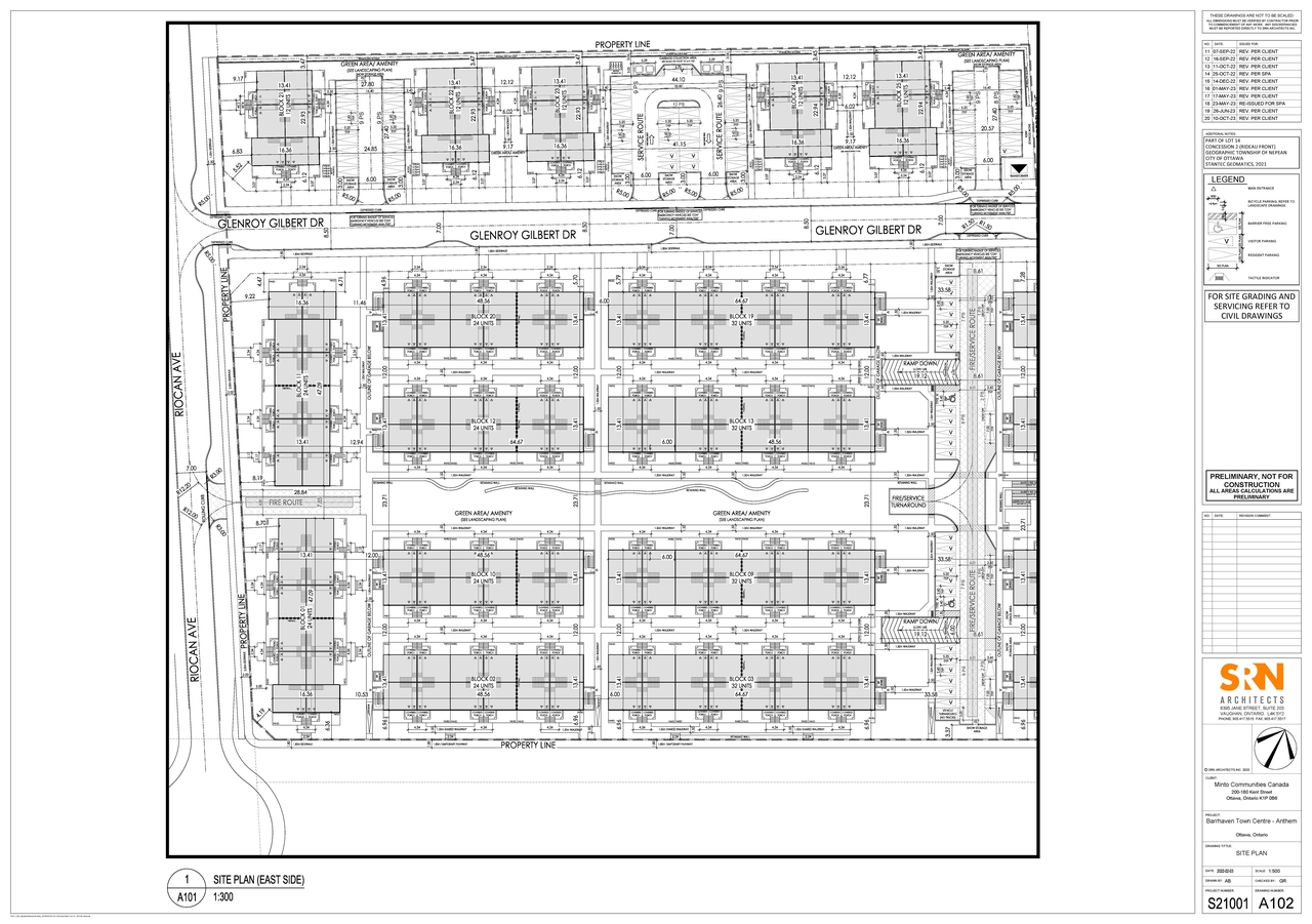 Construction site plan for project from page 40 of the file '2024-04-11 - Design Brief - D07-12-22-0104'