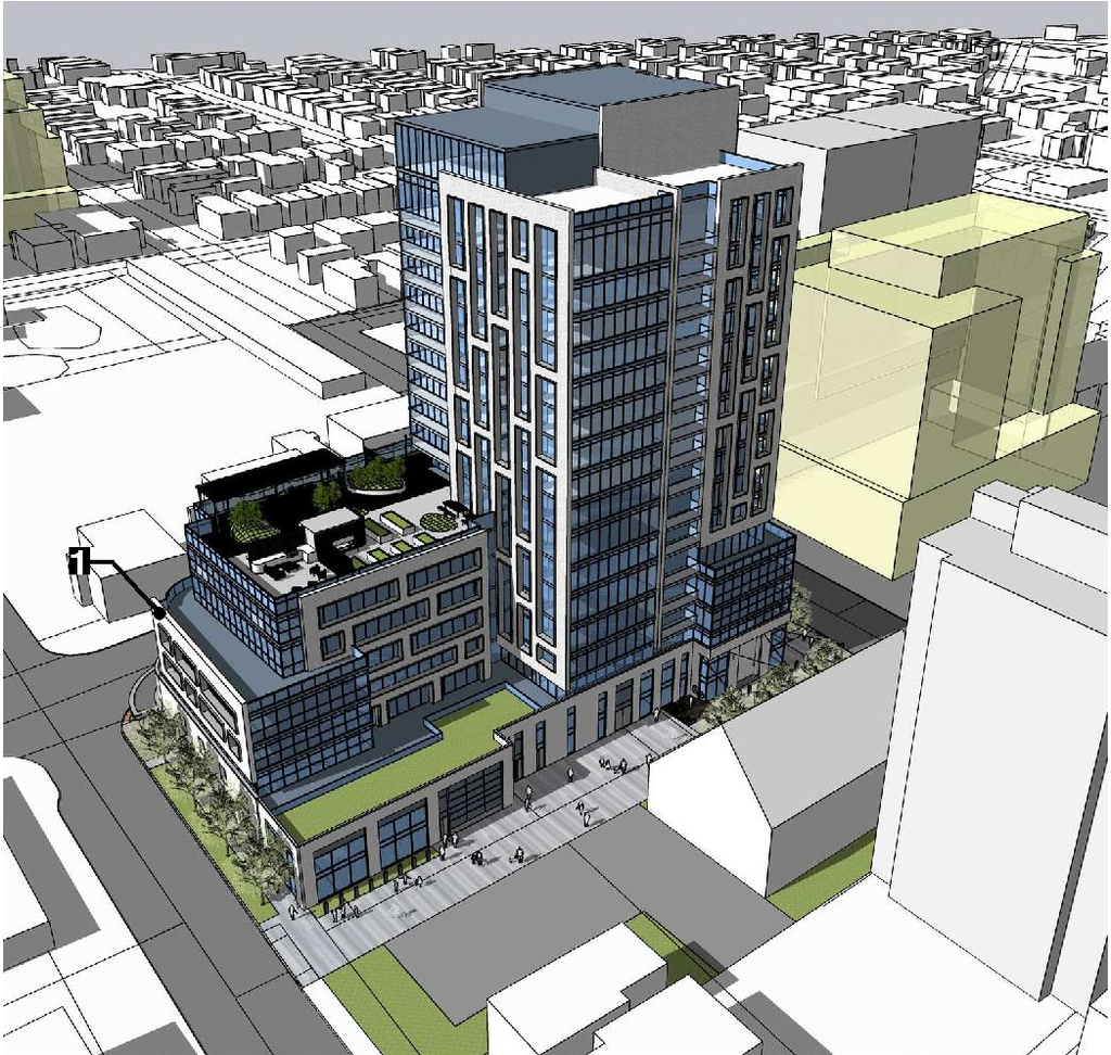 Rendering of building from page 11 of the file '2022-12-14 - Design Brief - D07-12-22-0105'