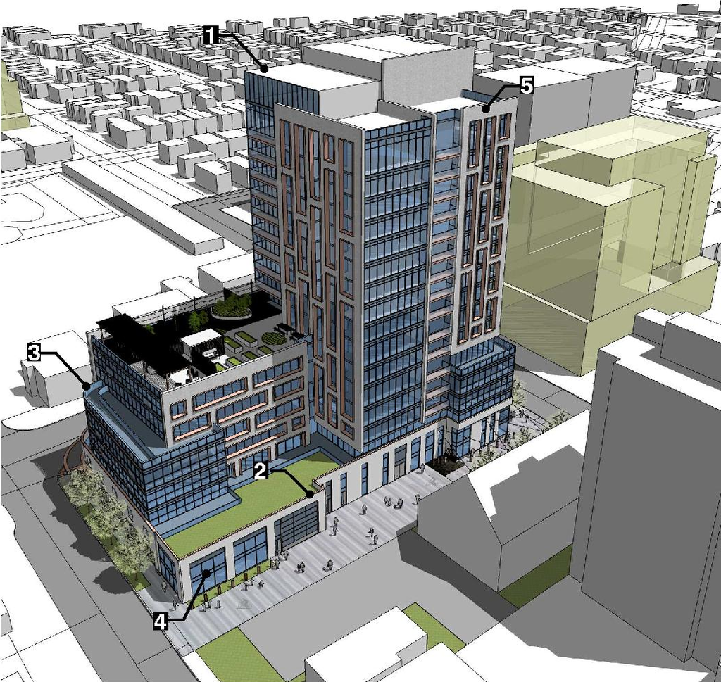 Rendering of building from page 11 of the file '2022-12-14 - Design Brief - D07-12-22-0105'