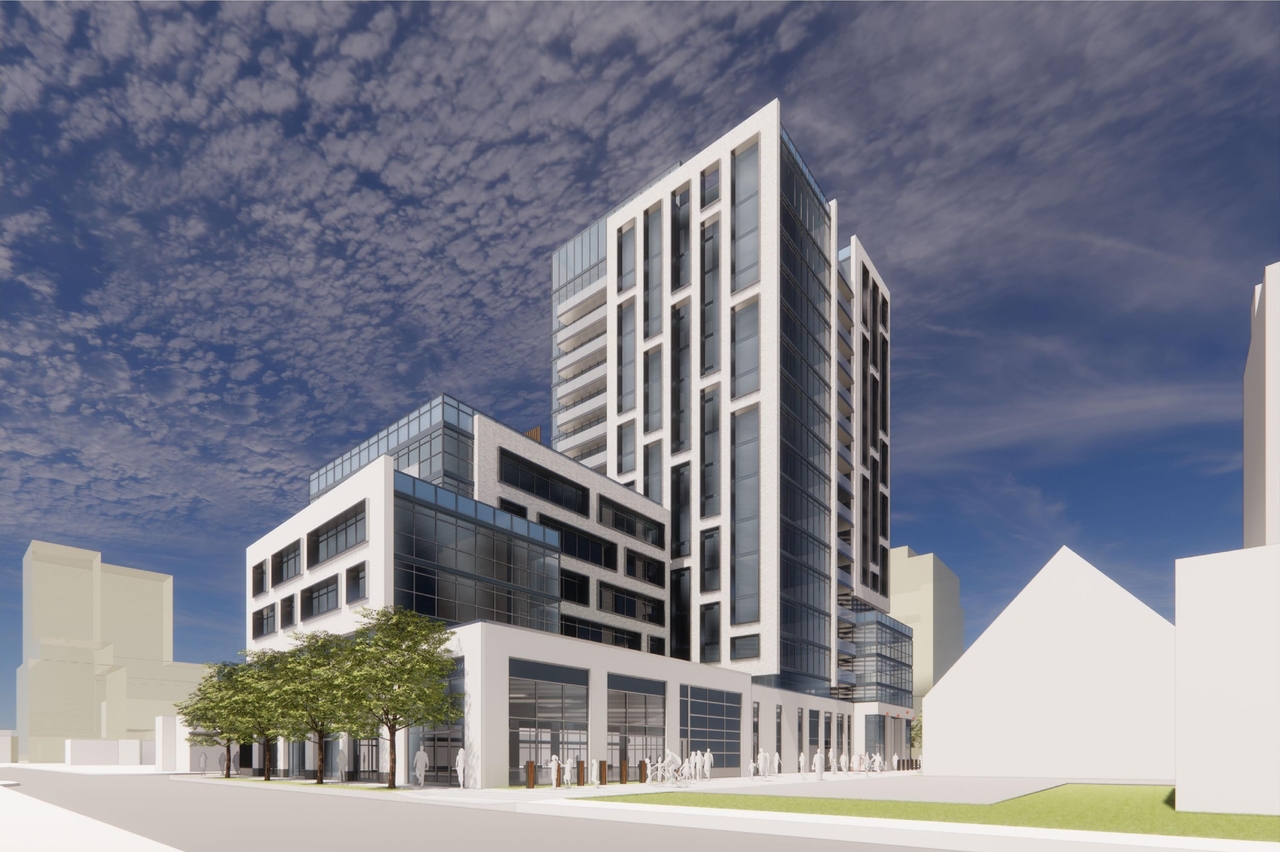 Rendering of building from page 21 of the file '2022-12-14 - Design Brief - D07-12-22-0105'