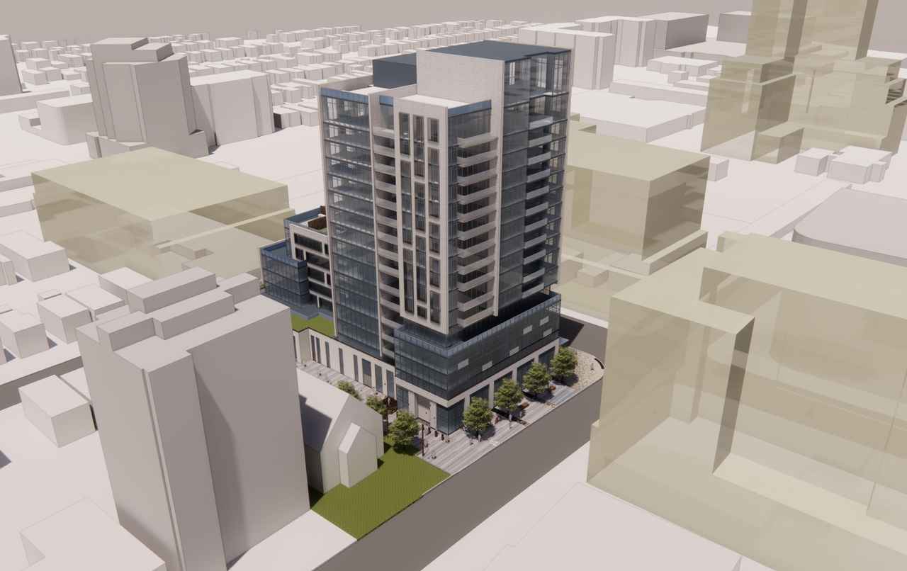 Rendering of building from page 26 of the file '2022-12-14 - Design Brief - D07-12-22-0105'