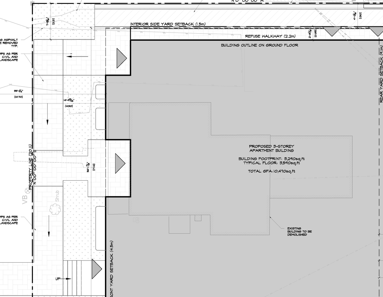Construction site plan for project from page 2 of the file '2022-07-07 - Site & Elevations & Floor Plans - D07-12-22-0107'