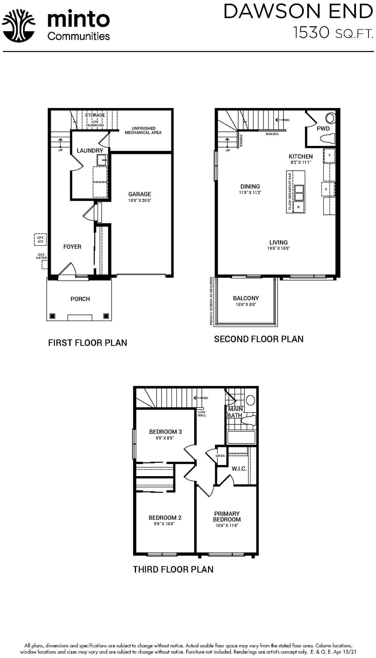 Floor plan for project from page 1 of the file '2022-07-21 - Dawson End Unit Floor Plan - D07-12-22-0111'