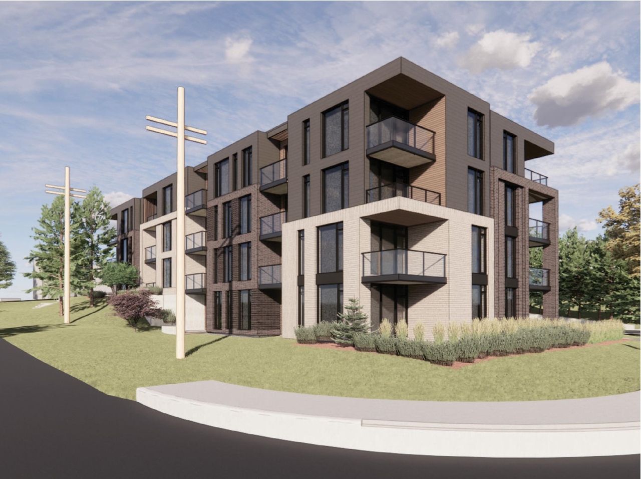 Rendering of building from page 15 of the file '25-07-22 - Design Brief - D07-12-22-0114'