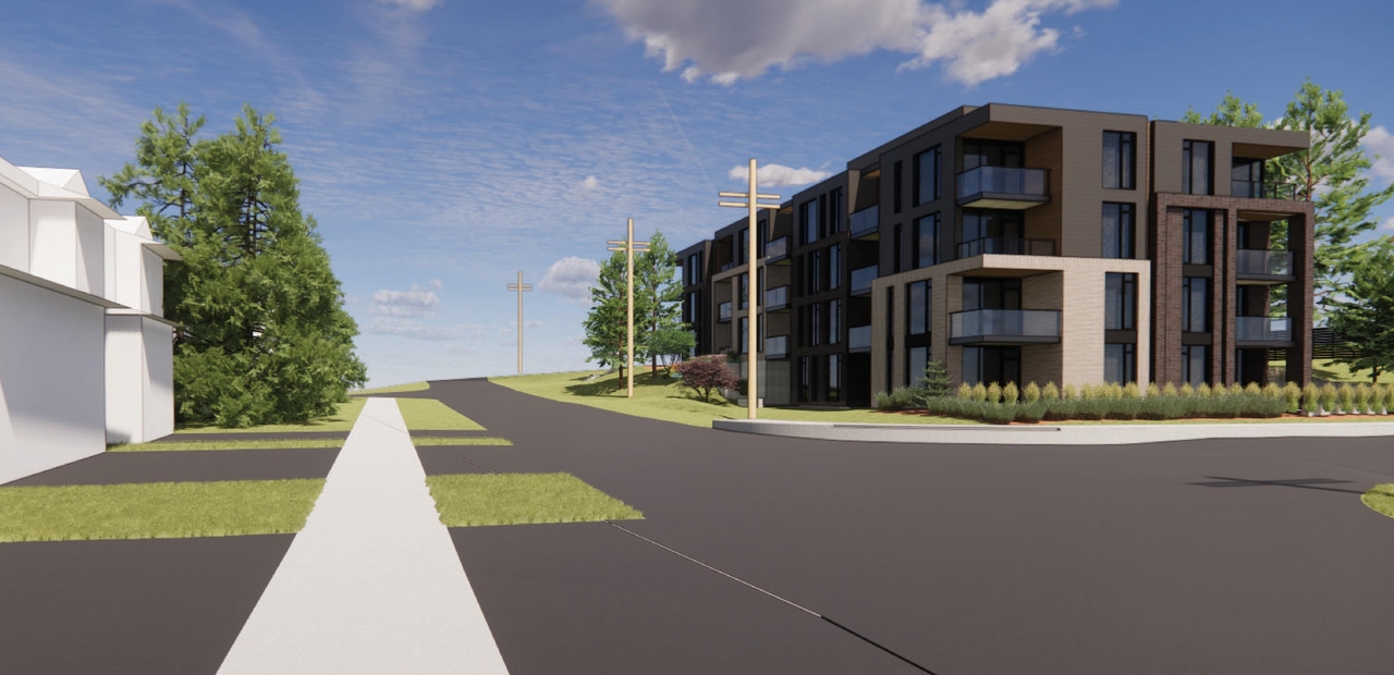 Rendering of building from page 4 of the file '25-07-22 - Design Brief - D07-12-22-0114'