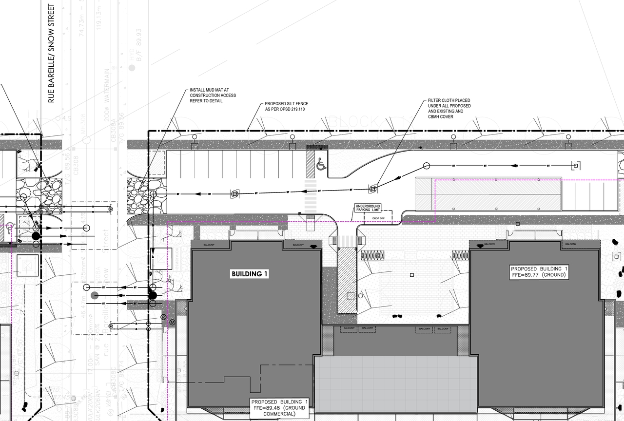 Construction site plan for project from page 116 of the file '2022-08-16 - Design Brief - D07-12-22-0122'