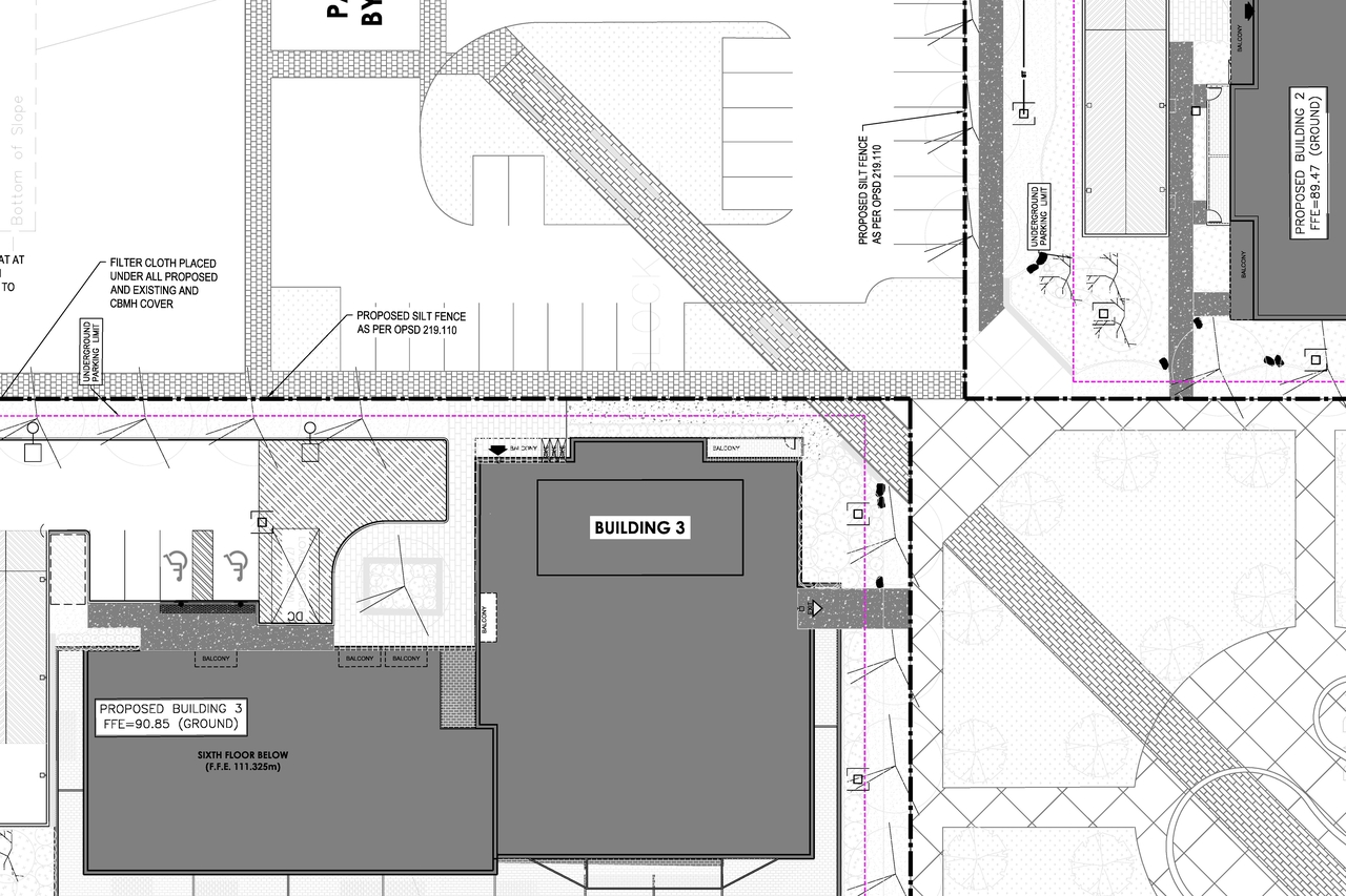 Construction site plan for project from page 118 of the file '2022-08-16 - Design Brief - D07-12-22-0122'