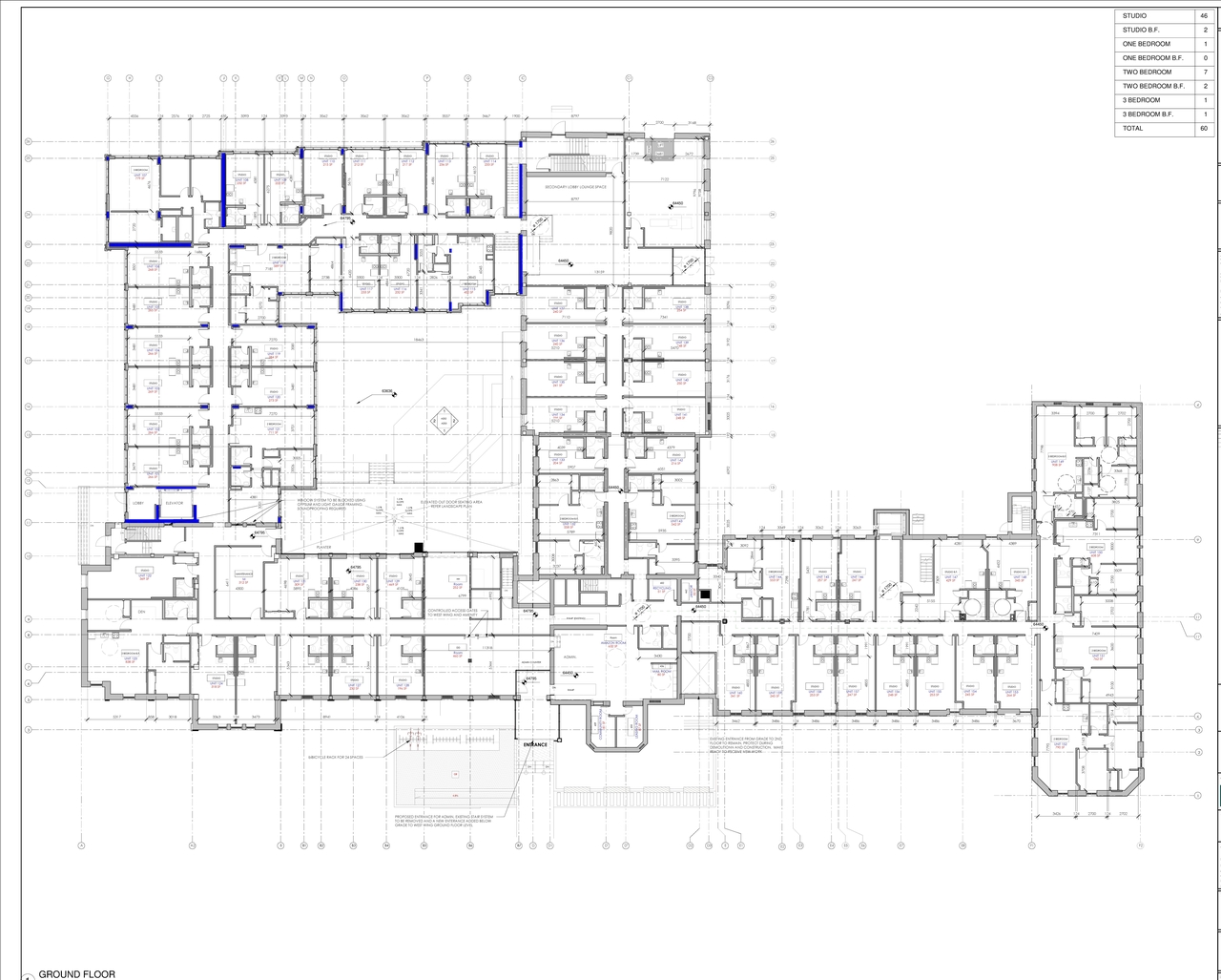 Construction site plan for project from page 2 of the file '2023-03-30 - Floor Plans - D07-12-22-0124'