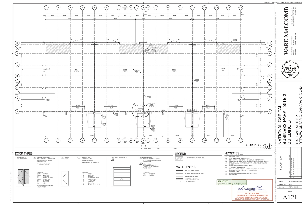 Construction site plan for project from page 1 of the file '2023-08-18 - Floor Plan - D07-12-22-0125'