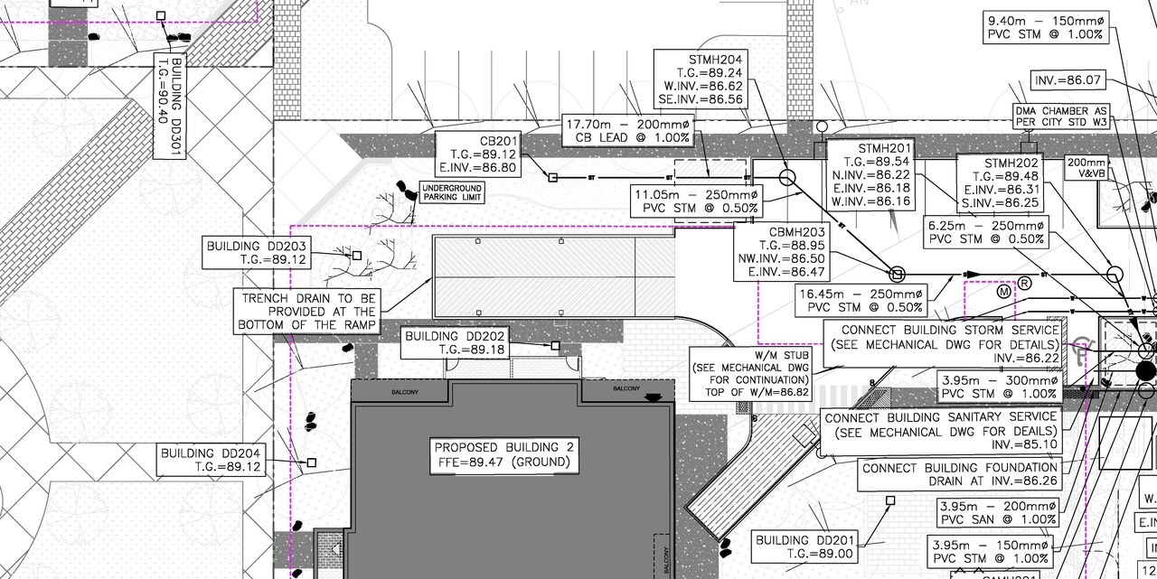 Construction site plan for project from page 112 of the file '2022-08-30 - Design Brief - D07-12-22-0127'