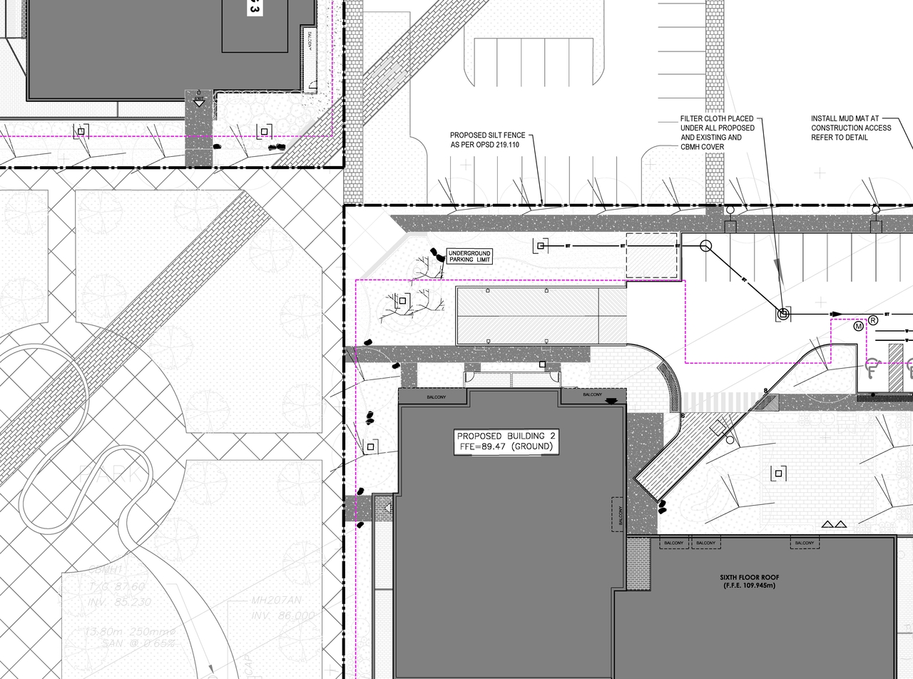 Construction site plan for project from page 117 of the file '2022-08-30 - Design Brief - D07-12-22-0127'