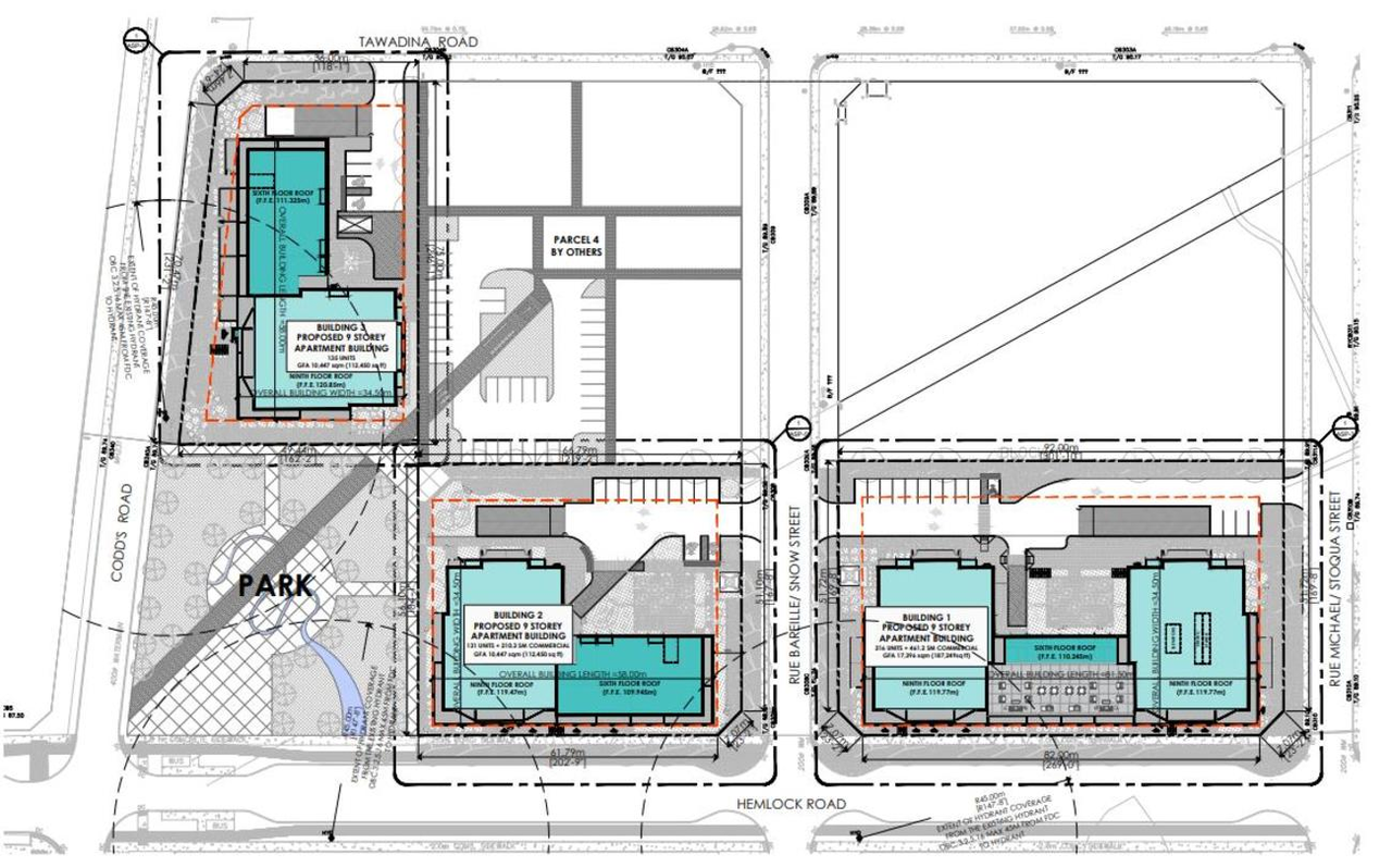Construction site plan for project from page 3 of the file '2022-08-30 - Design Brief - D07-12-22-0127 (2)'