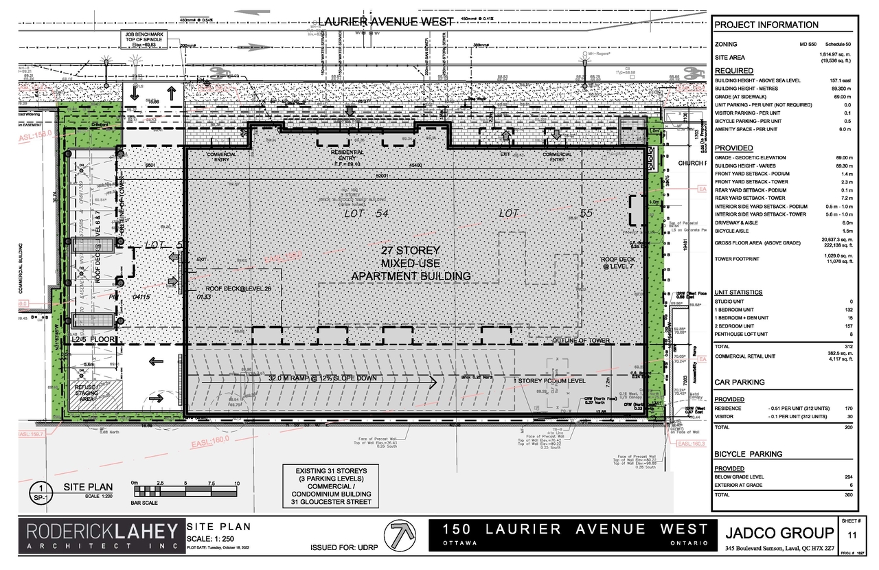Construction site plan for project from page 10 of the file '2022-11-01 - Formal UDRP Presentation - D07-12-22-0128'