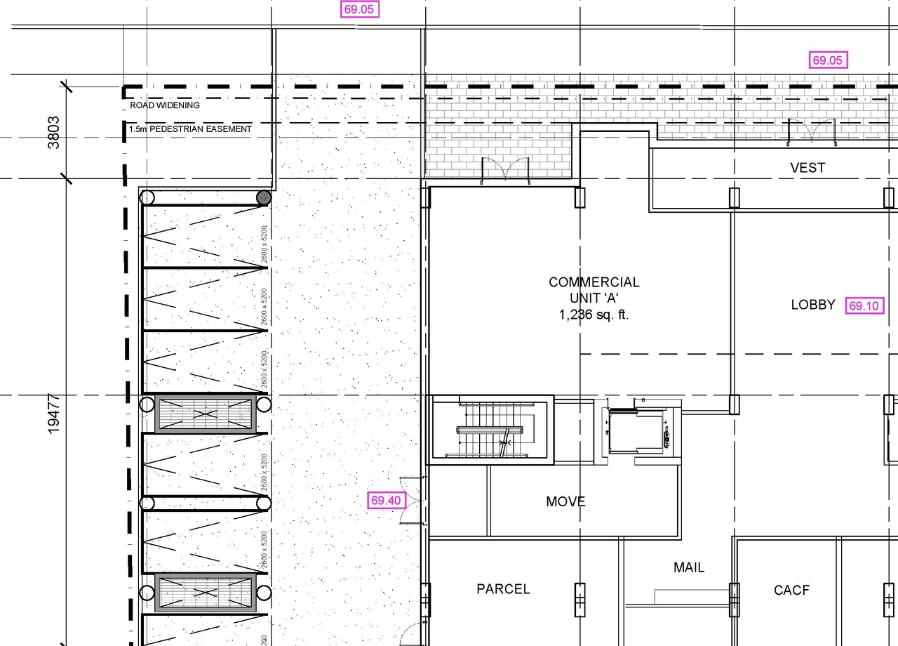 Construction site plan for project from page 1 of the file '2022-09-01 - Floor Plans - D07-12-22-0128'