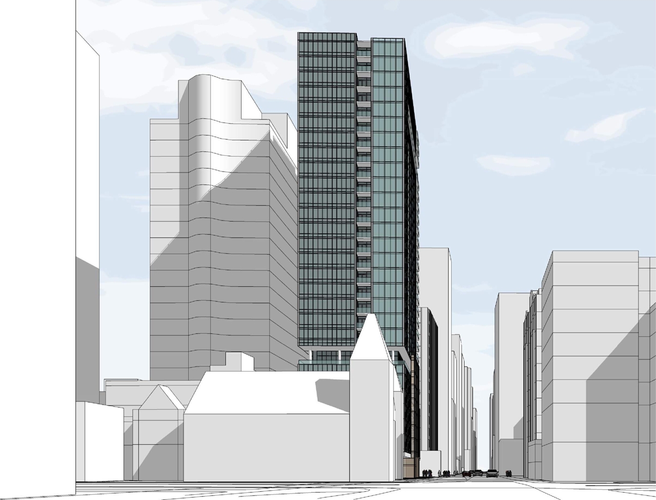 Rendering of building from page 1 of the file '2022-09-01 - Perspective Views - D07-12-22-0128'
