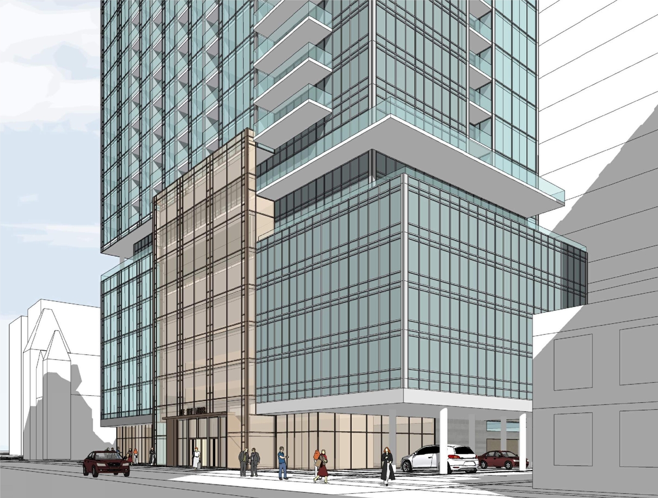 Rendering of building from page 2 of the file '2022-09-01 - Perspective Views - D07-12-22-0128'