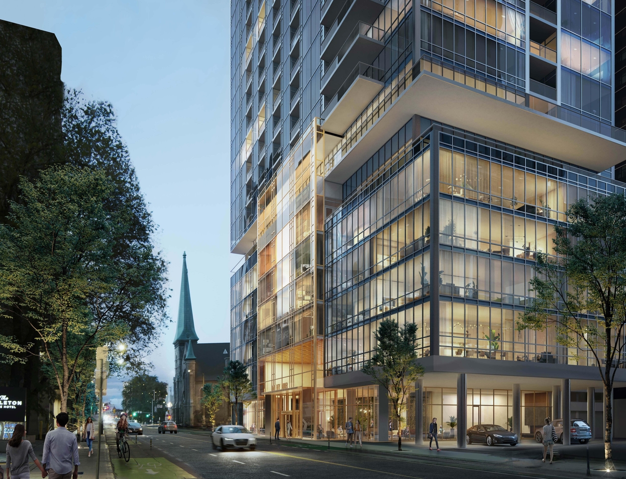 Rendering of building from page 10 of the file '2023-07-13 - Elevation, Floor, Sunshade, Perspectives Plans - D07-12-22-0128'