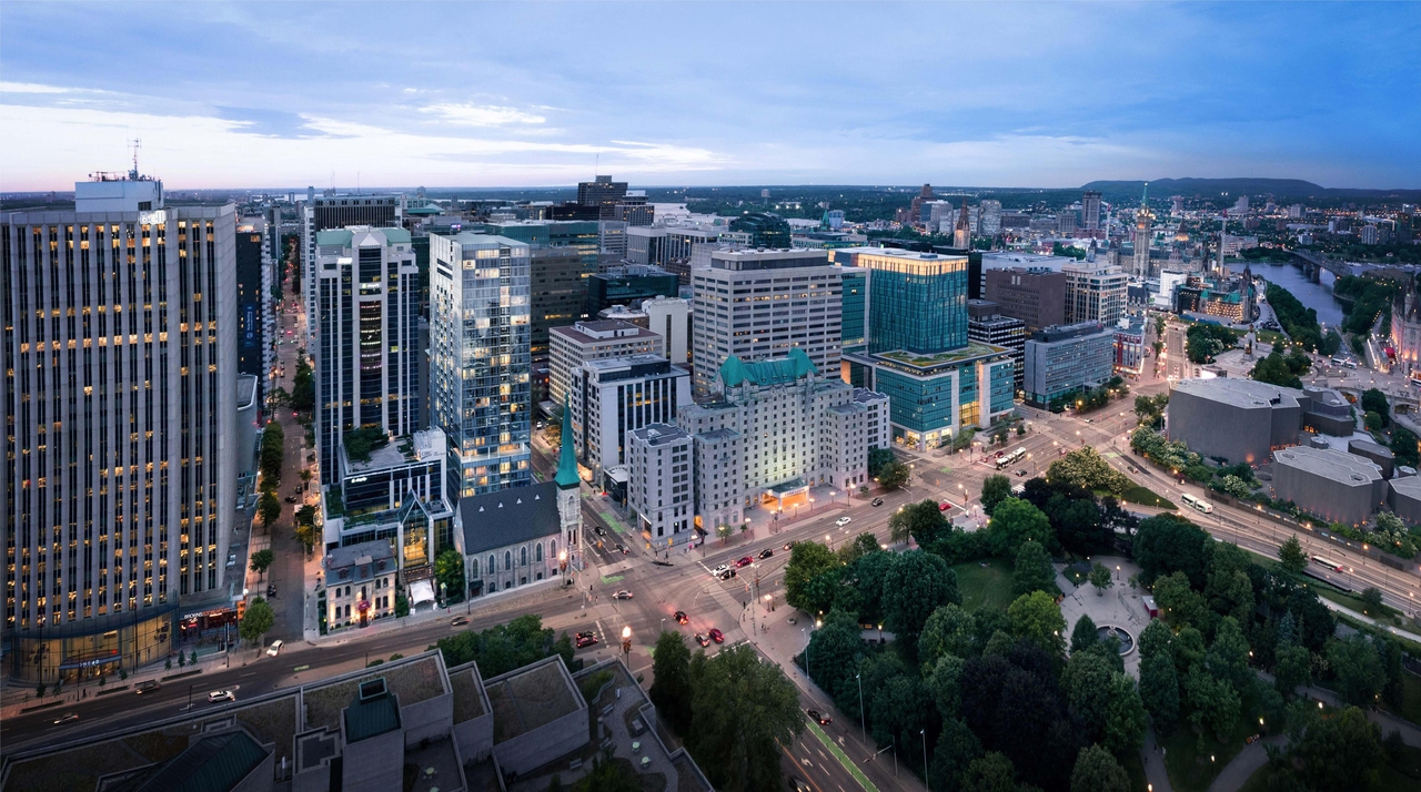 Rendering of building from page 12 of the file '2023-07-13 - Elevation, Floor, Sunshade, Perspectives Plans - D07-12-22-0128'