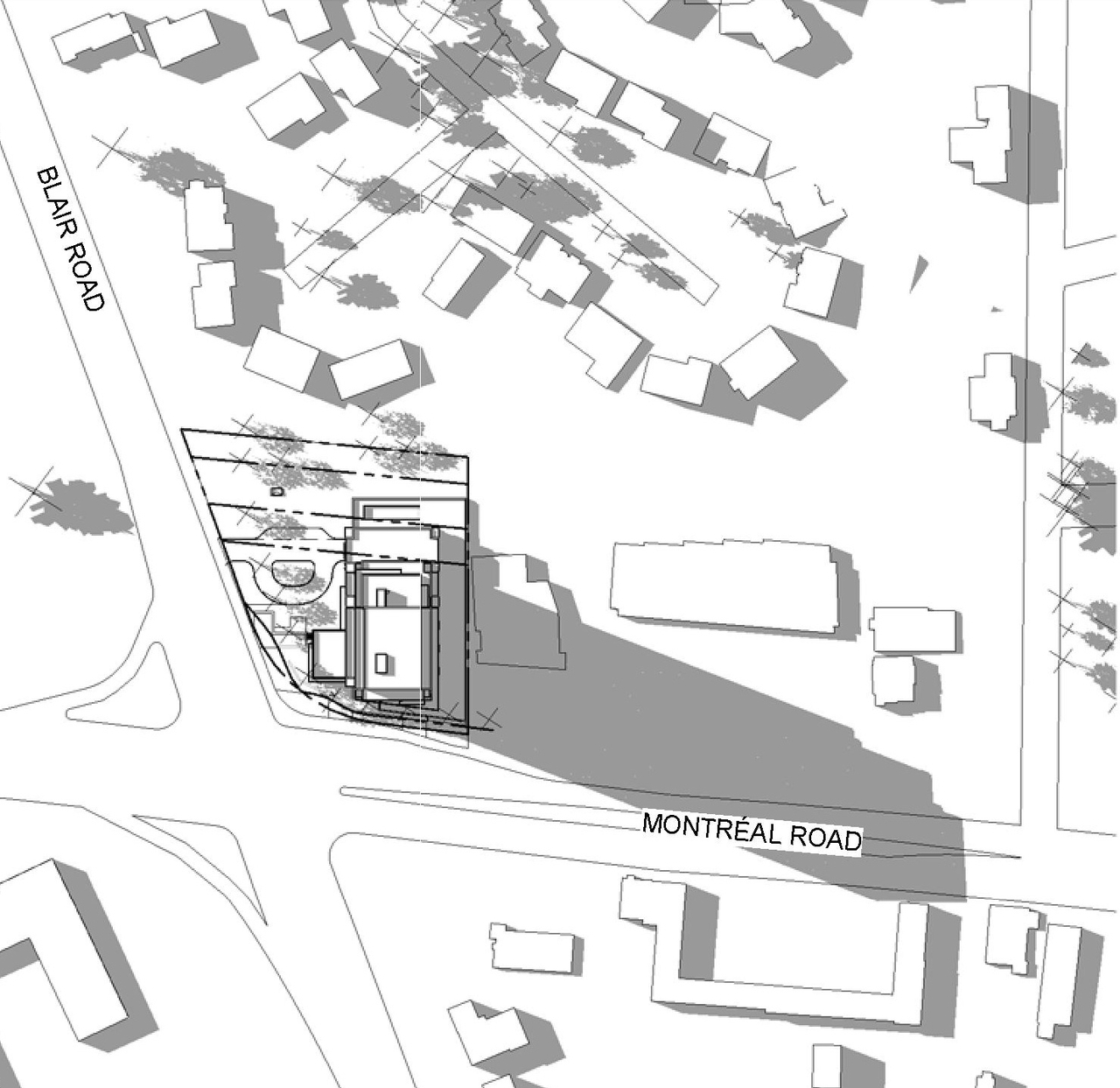 Construction site plan for project from page 15 of the file '2023-04-14 - Floor, Sun, Elevation, Views Plans - D07-12-22-0132'