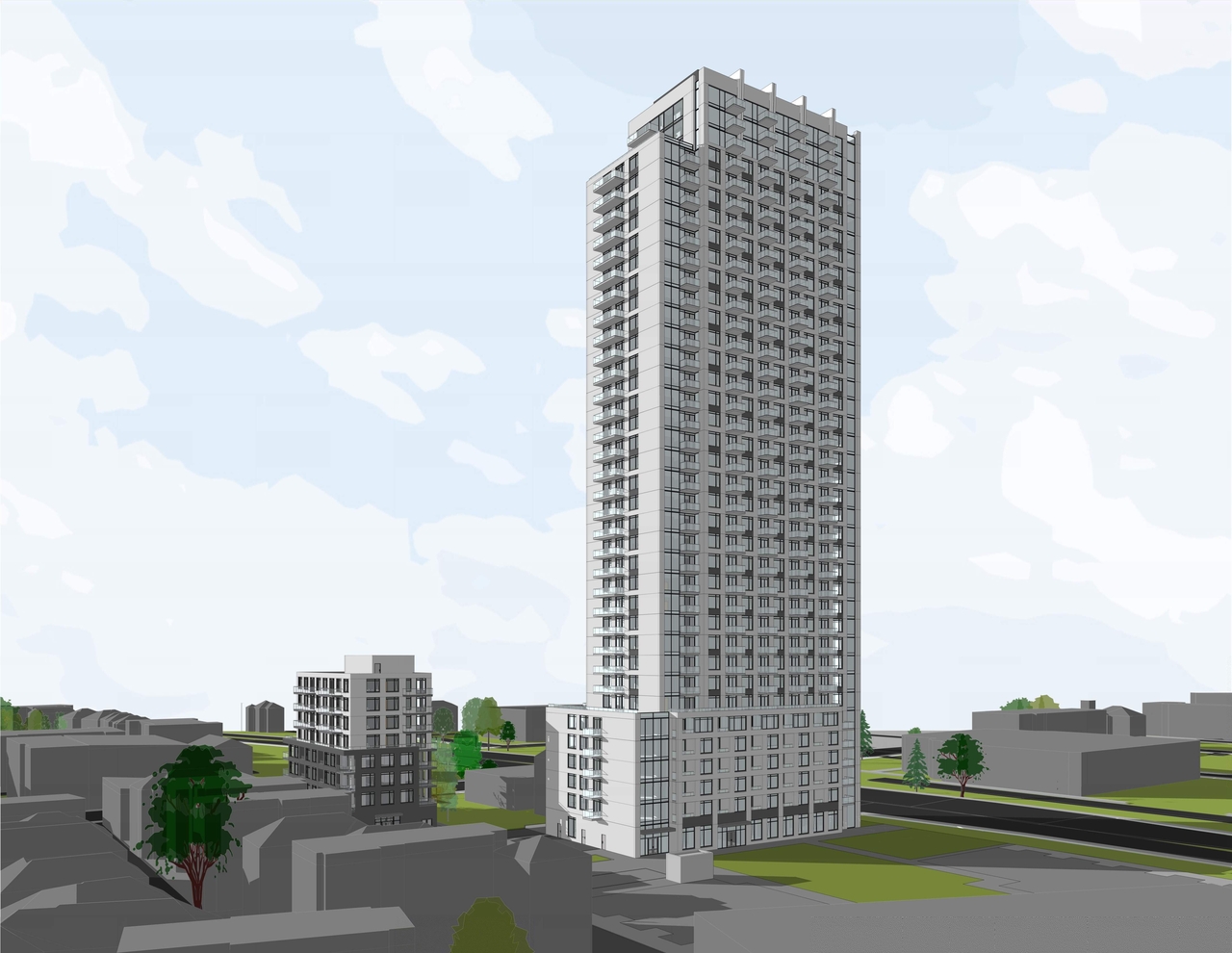 Rendering of building from page 2 of the file '2022-09-19 - Perspectives - Phase 1 and 2 - D07-12-22-0138'