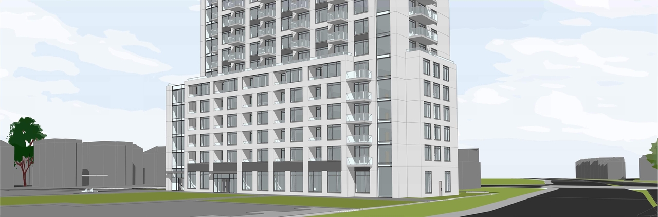 Rendering of building from page 3 of the file '2022-09-19 - Perspectives - Phase 1 and 2 - D07-12-22-0138'