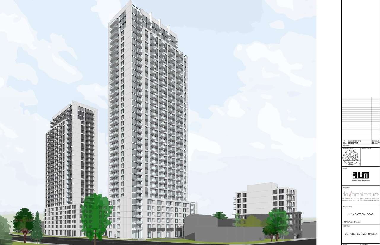Rendering of building from page 4 of the file '2022-09-19 - Perspectives - Phase 1 and 2 - D07-12-22-0138'