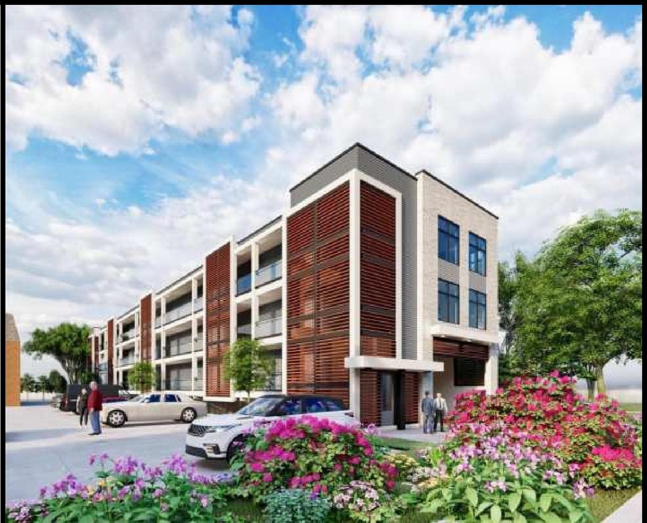 Rendering of building from page 10 of the file '2022-10-11 - Design Brief - D07-12-22-0144'