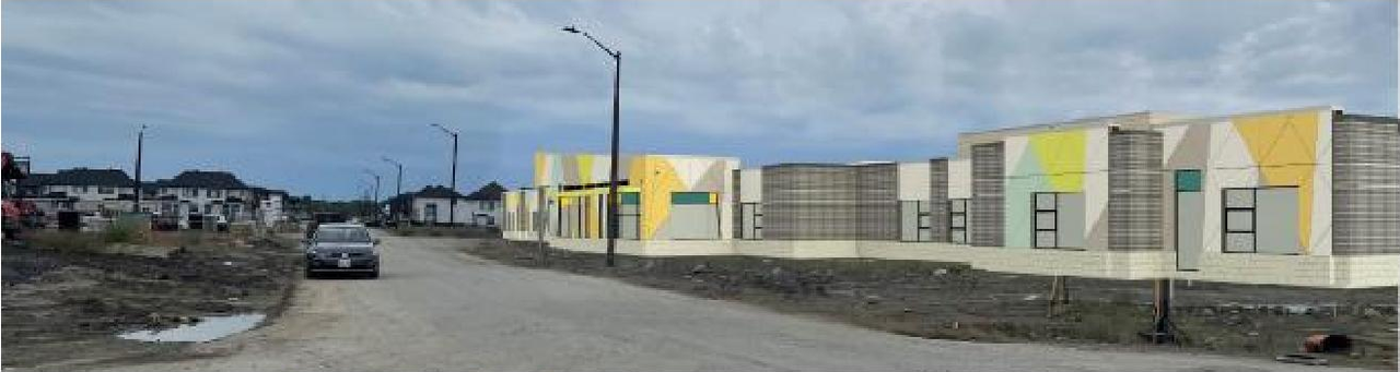 Rendering of building from page 6 of the file '2022-10-11 - Planning Rationale & Design Brief - D07-12-22-0145'