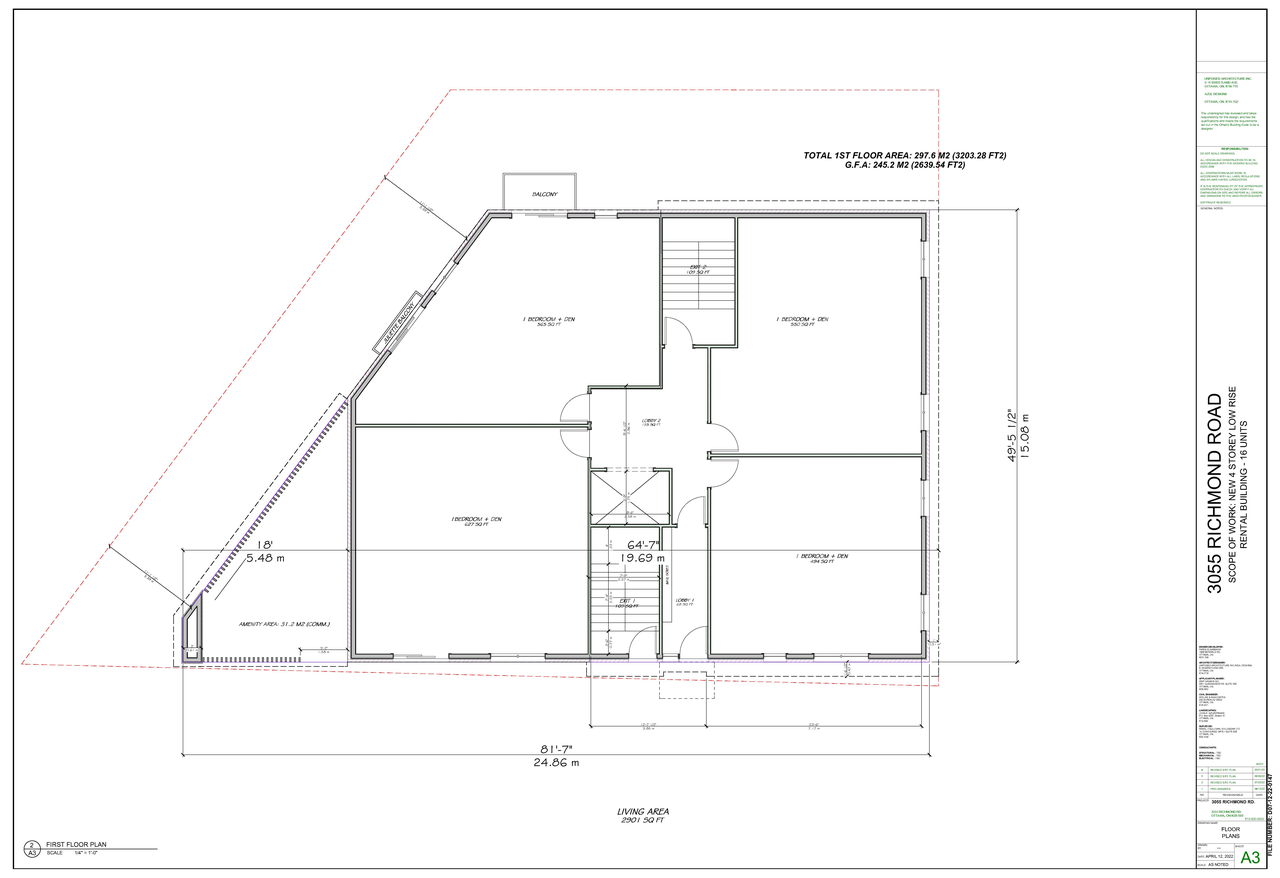 Floor plan for project from page 3 of the file '2023-04-04 - Site Plan, Floor Plans & Elevations -D07-12-22-0147'