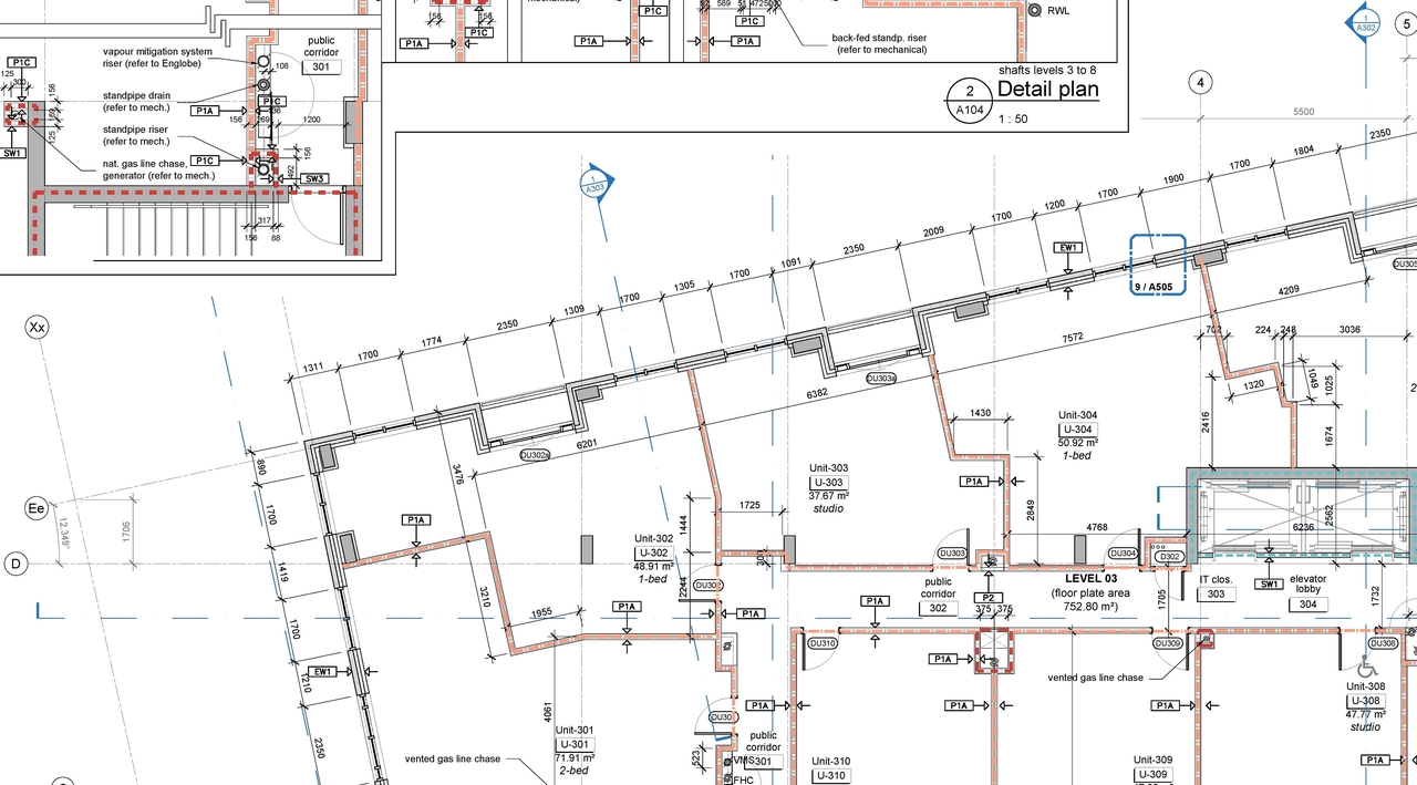 Construction site plan for project from page 5 of the file '2025-07-14 - Floor Plan L2 - D07-12-22-0152'