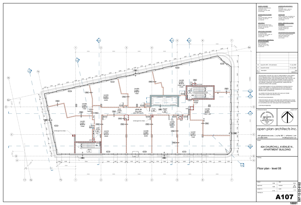 Floor plan for project from page 8 of the file '2025-07-14 - Floor Plan L2 - D07-12-22-0152'
