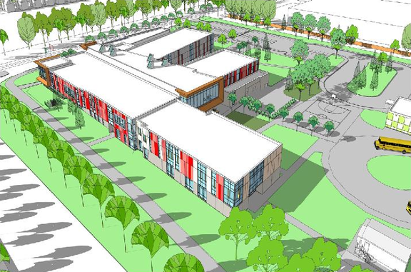 Rendering of building from page 18 of the file '2022-11-03 - Planning Rationale - Design Brief - D07-12-22-0157'