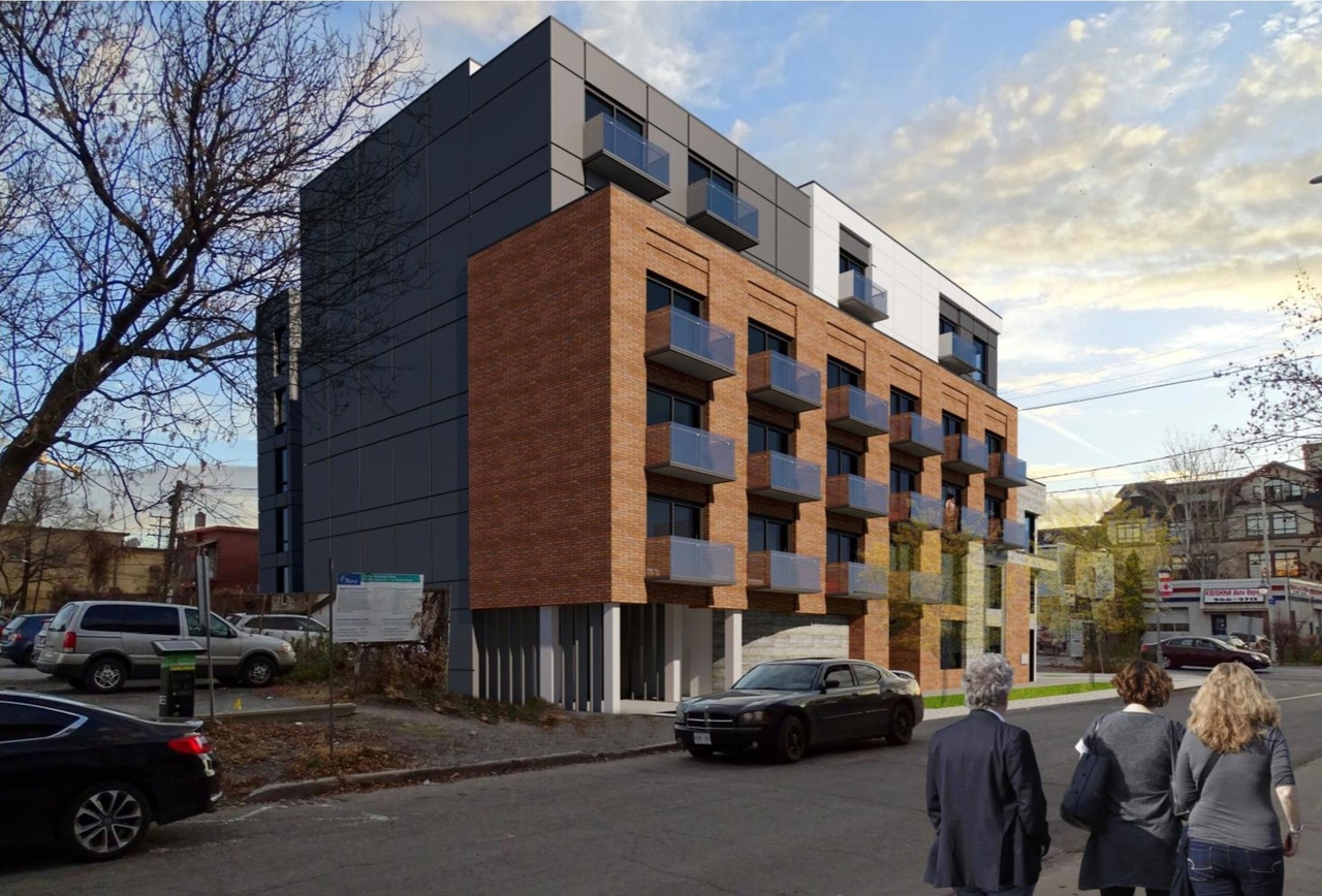 Rendering of building from page 31 of the file '2024-12-23 - Design Brief - D07-12-22-0165'