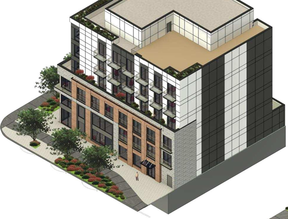 Rendering of building from page 38 of the file '2024-12-23 - Design Brief - D07-12-22-0165'
