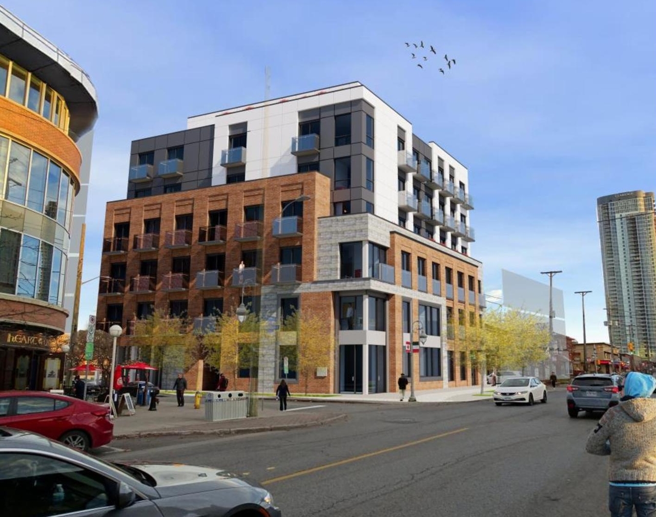 Rendering of building from page 41 of the file '2024-12-23 - Design Brief - D07-12-22-0165'