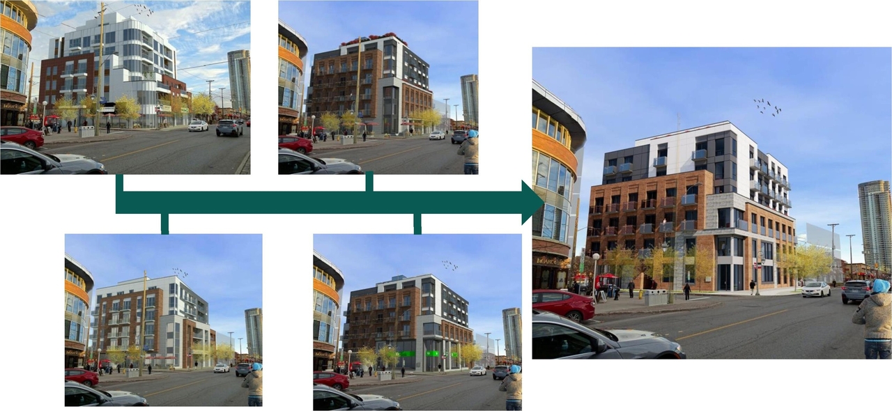 Rendering of building from page 44 of the file '2024-12-23 - Design Brief - D07-12-22-0165'