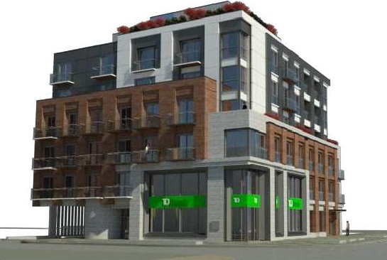 Rendering of building from page 29 of the file '2022-12-02 - Design Brief - D07-12-22-0165'