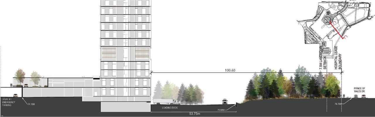 Construction site plan for project from page 54 of the file '2023-04-17 - Design Brief - D07-12-22-0168'