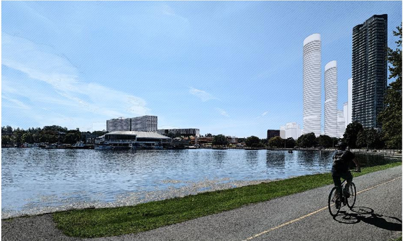 Rendering of building from page 73 of the file '2023-04-17 - Design Brief - D07-12-22-0168'