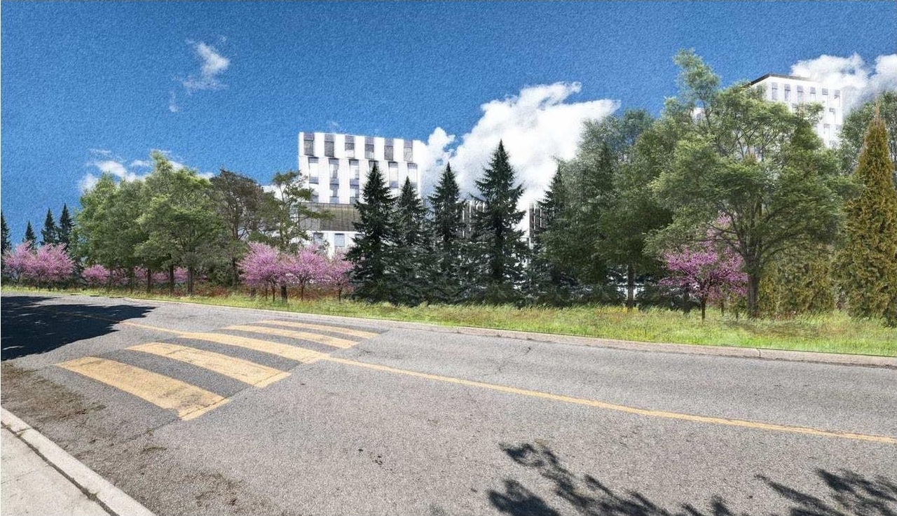 Rendering of building from page 74 of the file '2023-04-17 - Design Brief - D07-12-22-0168'