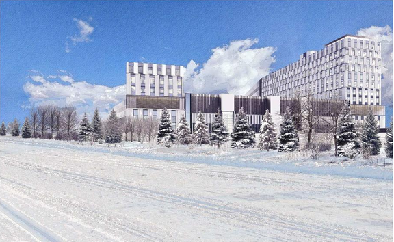 Rendering of building from page 75 of the file '2023-04-17 - Design Brief - D07-12-22-0168'