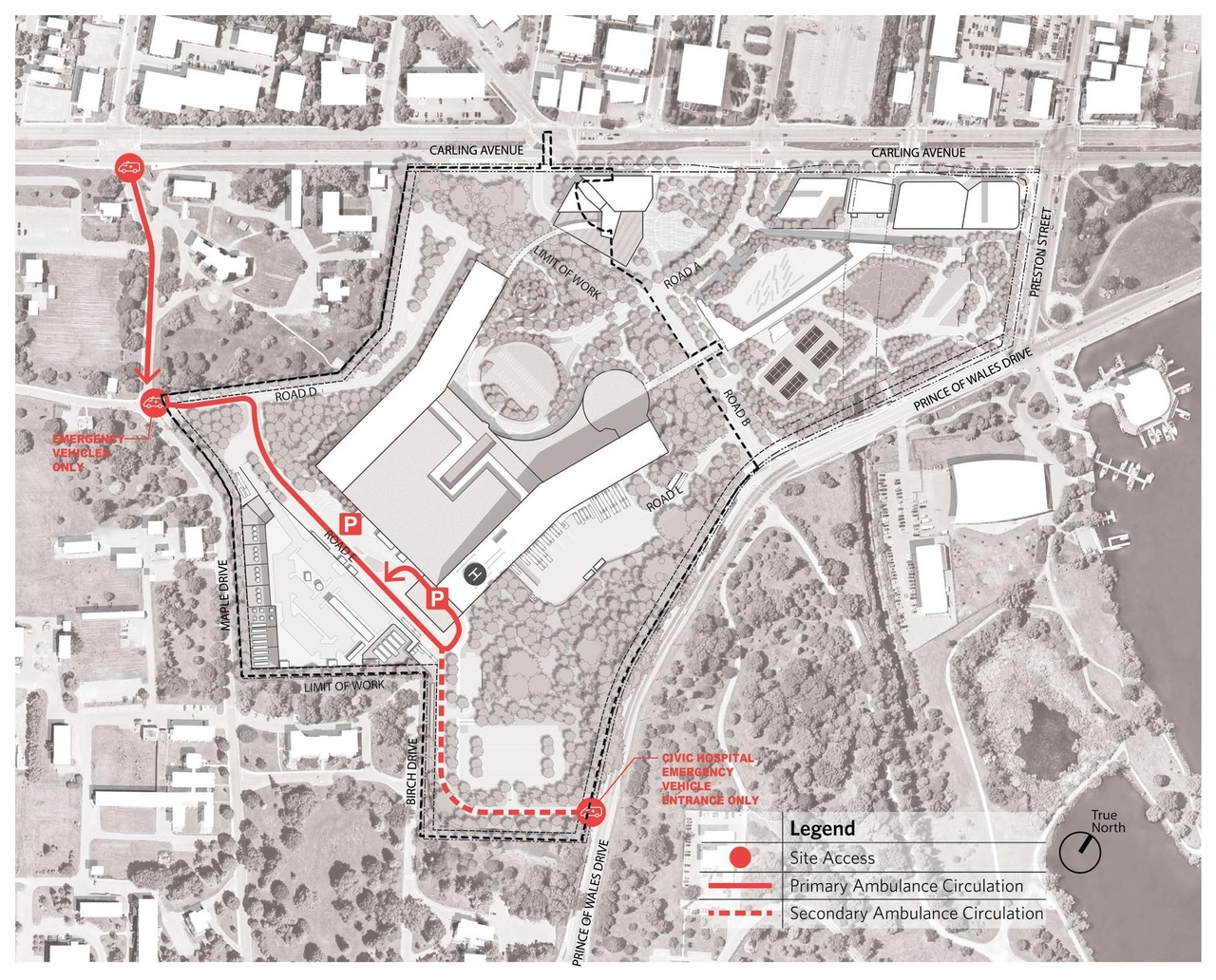 Construction site plan for project from page 62 of the file '2022-12-07 - Design Brief - D07-12-22-0168'