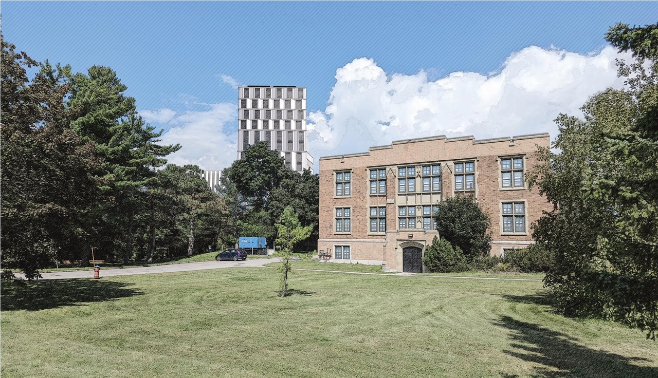 Rendering of building from page 21 of the file '2023-08-03 - Design Drawings - D07-12-22-0168'