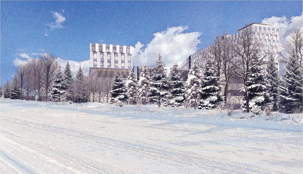 Rendering of building from page 22 of the file '2023-08-03 - Design Drawings - D07-12-22-0168'