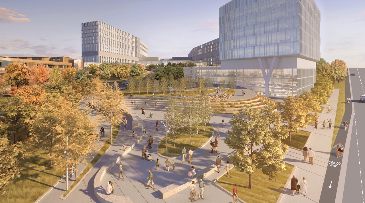 Rendering of building from page 27 of the file '2023-08-03 - Design Drawings - D07-12-22-0168'