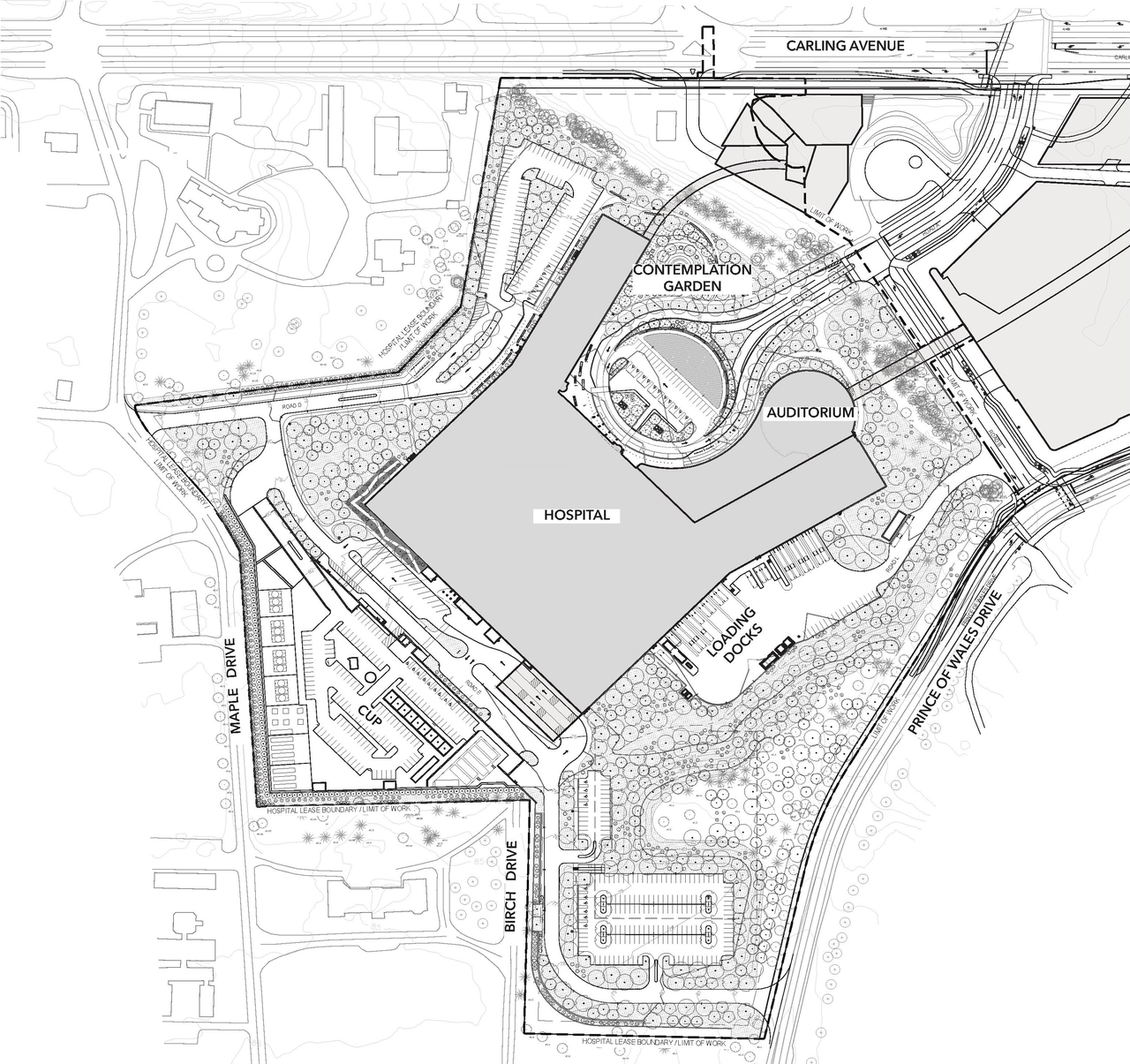 Construction site plan for project from page 7 of the file '2022-12-07 - Site Plan Control and FLUDA Design Drawings - D07-12-22-0168'