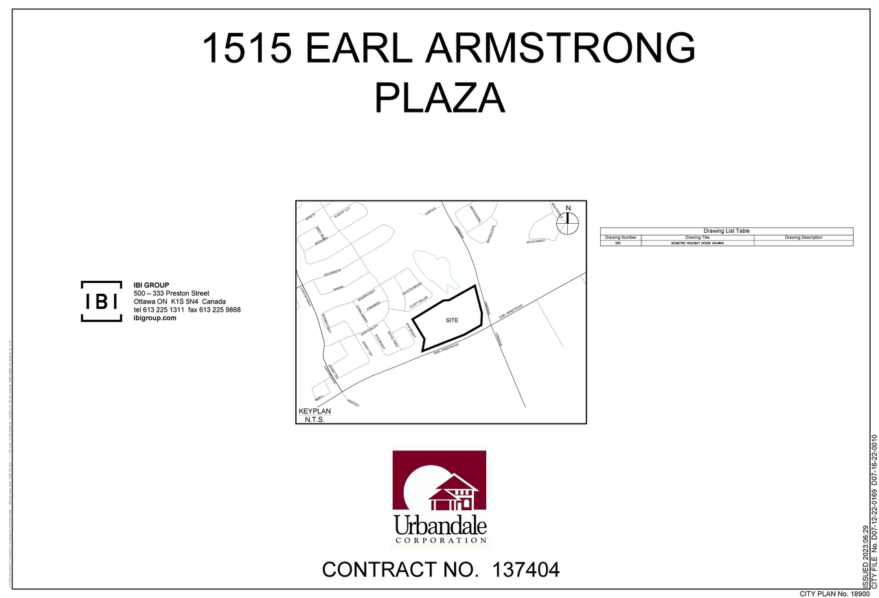 Construction site plan for project from page 1 of the file '2023-07-25 - Geometric Roadway Design Drawing - D07-12-22-0169'