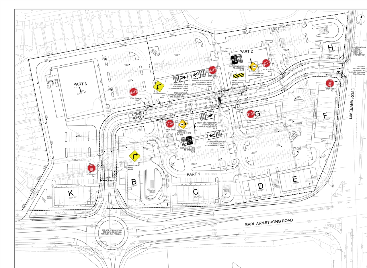 Construction site plan for project from page 2 of the file '2022-12-21 - Geometric Roadway Design Drawing - D07-12-22-0169'