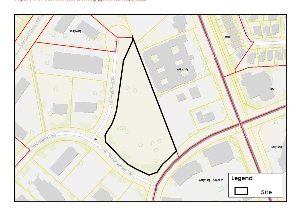 Construction site plan for project from page 38 of the file '2022-12-19 - Planning Rationale and Design Brief - D07-12-22-0174'